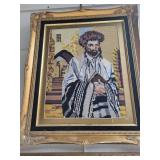 A lot of 3 Framed Handmade Needlepoint Works.