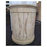 A Henredon Burl Drum Table.