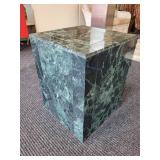 A Mid Century Dark Green Marble Pedestal.