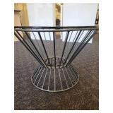 A Glass Top Hour Glass Side Table.