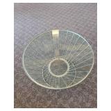 A Glass Top Hour Glass Side Table.