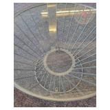 A Glass Top Hour Glass Side Table.