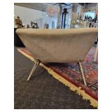 A Modern Chaise Lounge with Chrome Legs by Lazar.