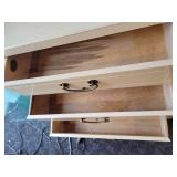 A pair of Vintage White of Mebane Asian Chinoiserie 3 Drawer Dresser.