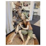 Vintage Giuseppe Armani Capodimonte Figurine. Men on Beach Rock with Wine & Pipe.