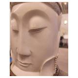 A Bone Carved Buddha Statue with Stand.
