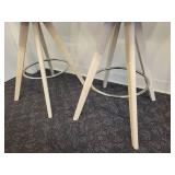A Pair of White Calligaris Stools.