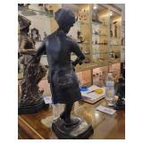 A  21" tall Bronze Statue of a Violin Player