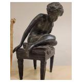 2 Metal/Bronze Statues of Girls/Young Ladies.