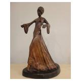 17 1/2" tall Metal/Bronze Lady Statue.