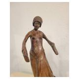 17 1/2" tall Metal/Bronze Lady Statue.