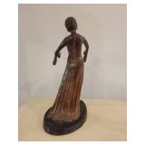 17 1/2" tall Metal/Bronze Lady Statue.