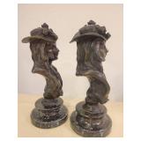 A pair of Bronze Lady Statues.