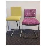 2 Colorful upholstered Stools. By Johnston Casuals and Minson Corp.