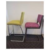 2 Colorful upholstered Stools. By Johnston Casuals and Minson Corp.