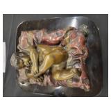 A Bronze Statue: Baby On A Pillow by Chiparrus. 10" x 9" x 6" tall.