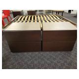 A pair of 2 Drawer Modern Nightstands.