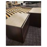 A pair of 2 Drawer Modern Nightstands.
