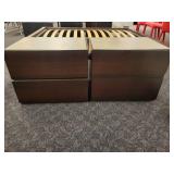 A pair of 2 Drawer Modern Nightstands.
