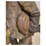 A group of items for sale: Large Brass Crane Bird, Cast Iron Dog, Decorative Box etc.