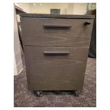 A 2 Drawer Lockable File Cabinet on wheels by BDI.