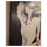 A Black & White Dog Artwork Painting.