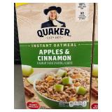 CT 4 - Quaker Apples & Cinnamon Instant Oatmeal Value Pack - 36 Packets (2 Boxes)