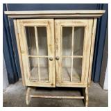Rustic Farmhouse Hanging Bathroom Cabinet with Glass Doors