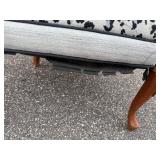 Vintage Queen Anne Style Arm Chair with Leopard Print Material