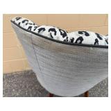 Vintage Queen Anne Style Arm Chair with Leopard Print Material