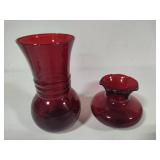 Vintage Anchor Hocking Royal Ruby Red Vases