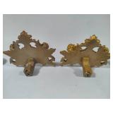 Pair of Matching Gold Ornate Curtain Rod Holders