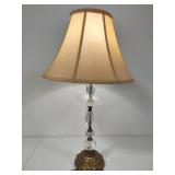 Vintage Crystal Lamp with Gold Base