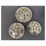 Set of 3 Glass Flower Frogs