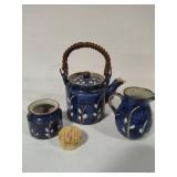 Otagiri Blue Stoneware Teapot Set