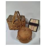 Vintage Baskets & Cloth Storage Box