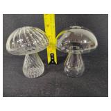 Small Mushroom Glass Vases & Fairy Shelf Sitter