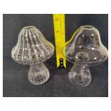 Small Mushroom Glass Vases & Fairy Shelf Sitter