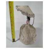 Antique Porcelain Half Doll/Parasol Lamp Topper
