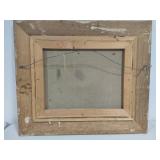 Landscape Art Oil Painting 28.5" x 25" Gold Toned Carved Wood Frame