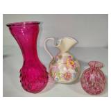 Pretty Pink Vases & Floral Pitcher