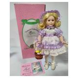 Paradise Galleries "April" Porcelain Doll w/Stand