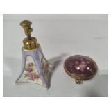 Vintage Perfume Sprayer & Brass Shell Trinket Dish