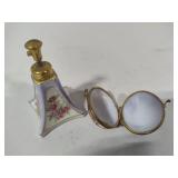 Vintage Perfume Sprayer & Brass Shell Trinket Dish