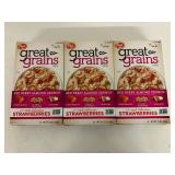 3x 1Post Great Grains Cereal-Red Berry Almond Crunch-Best Buy Date 1/2027