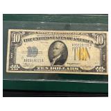 1934 A Yellow Seal $10 Silver Certificate N. Africa