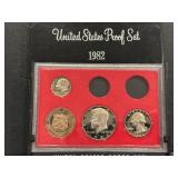 1982-S Proof Set Missing Nickel and Cent