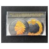 1903 Indian Head Cent 24K Gold Black Ruthenium Edition