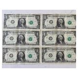 1969 Green Seal $1 Dollar Federal Reserve Notes Uncirculated Consecutive