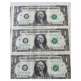 1969 Green Seal $1 Dollar Federal Reserve Notes Uncirculated Consecutive